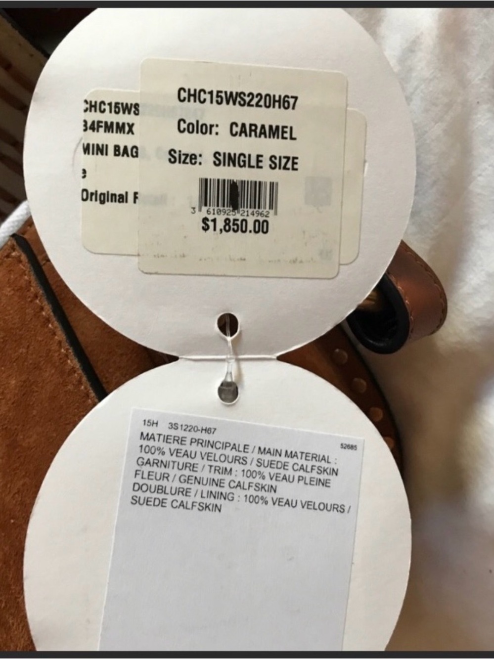Chloe Hudson Caramel Brown Suede Small Saddle Bag with Tassel - Picture 11 of 11